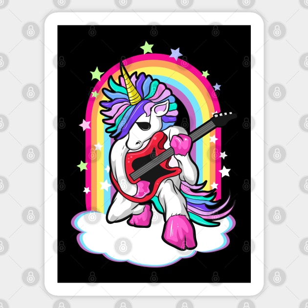 Unicorn Guitarist Guitar Player Musician Sticker by E